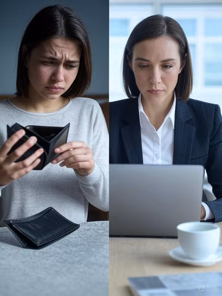 Split-screen photorealistic image showing contrast between stereotype and reality: left side shows d