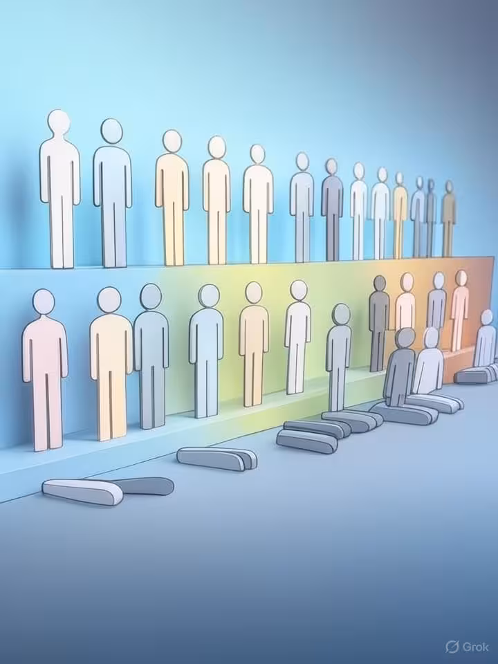 Infographic-style visualization showing a spectrum or gradient representing different financial situ