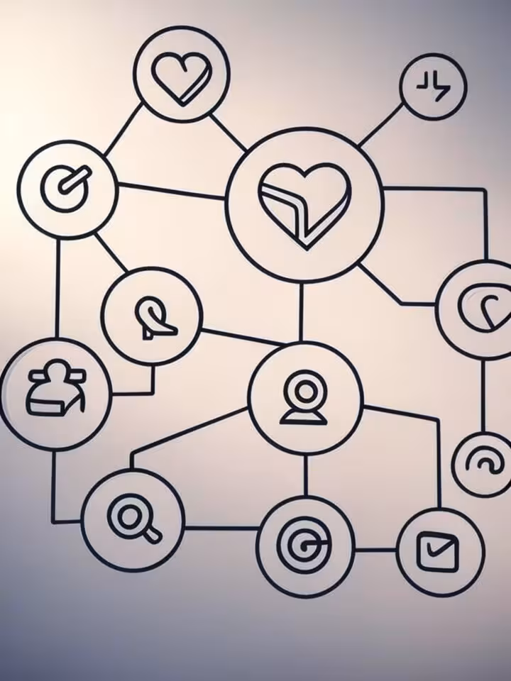 Evolutionary psychology concept visualization, abstract representation of mate selection factors inc